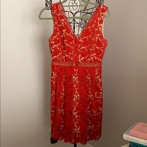 Red lace dress